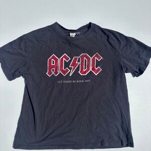 Black H&M AC/DC let there be rock 1977 tee - M